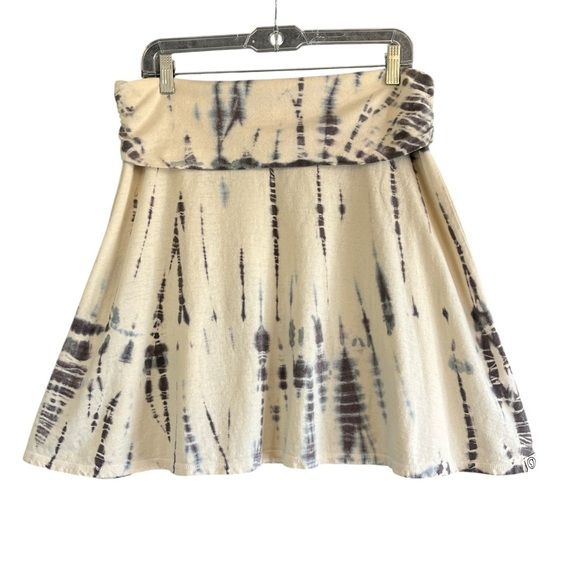 GRAMICCI Organic Cotton & Hemp Foldover Waist Cream Tie Dye Skirt Size Small - Picture 1 of 10
